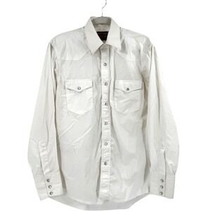 Rustler X Long Tails Western Pearl Snap Shirt Men's M Cowboy Landman Yellowstone